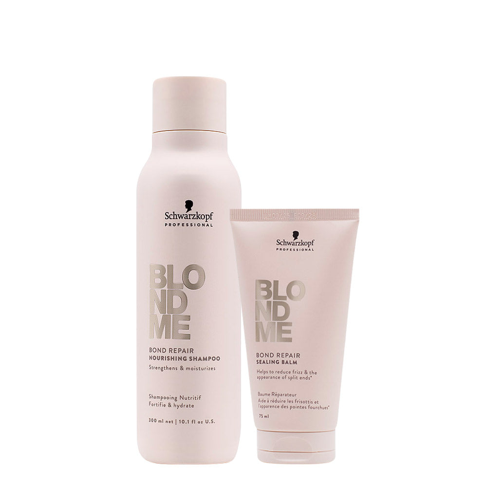 Schwarzkopf BlondMe Bond Repair Brightening Shampoo 300ml Sealing Balm 75ml