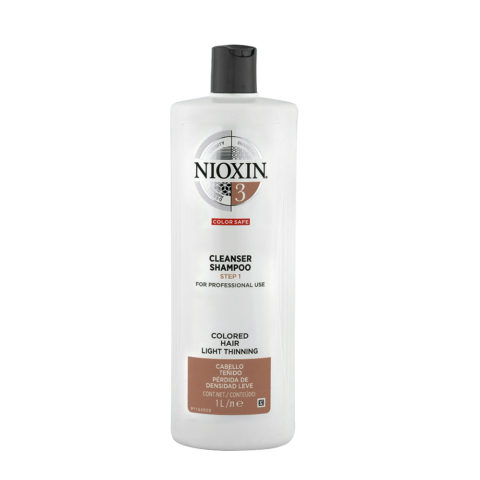 System3 Cleanser Shampoo 1000ml - Shampoo für coloriertes Haar mit leichter Ausdünnung
