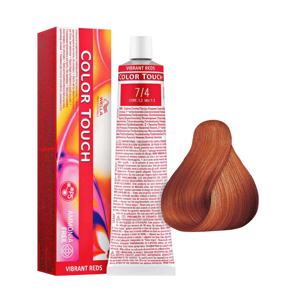 7/4 Mittelblond rot Wella Color Touch Vibrant Reds ammoniakfrei 60ml | Hair  Gallery
