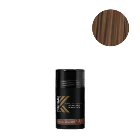 Fibre Medium Brown 12gr - Volumisierende Keratinfasern Mit Anti-Haarausfall-Effekt Mittelbraun