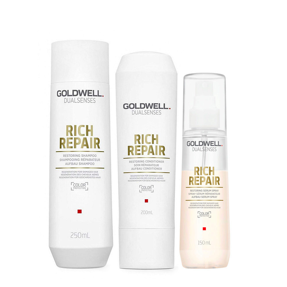 Goldwell rich repair Shampoo 250ml Conditioner 200ml Serum Spray 150ml |  Hair Gallery