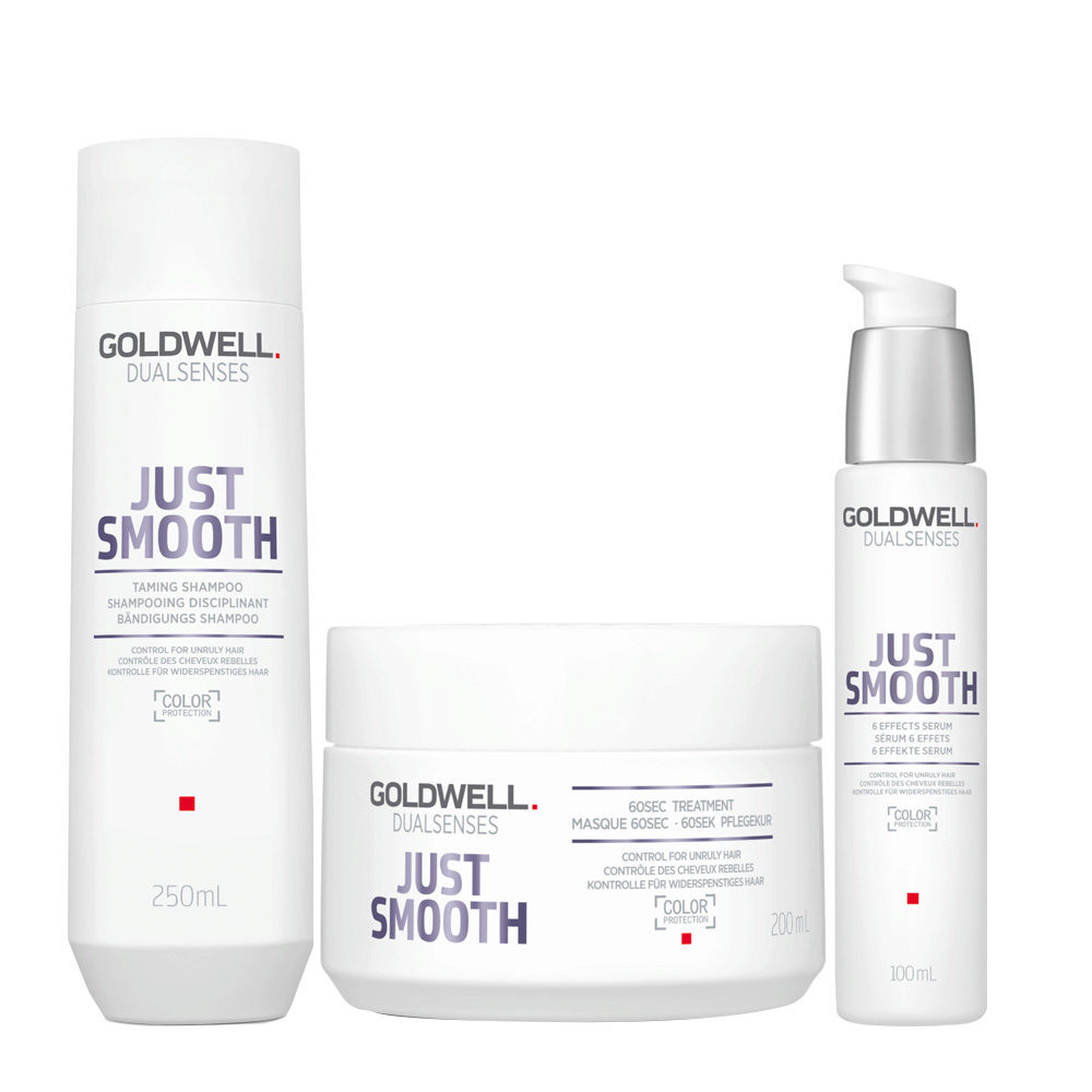 Goldwell Dualsenses Just Smooth Bändigungs Shampoo 250ml Mask 200ml Serum  100ml | Hair Gallery