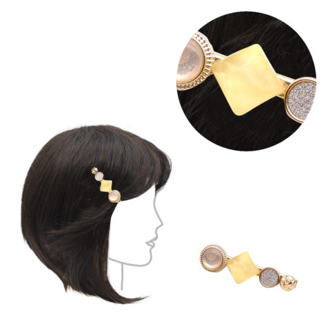 Haarspange mit Gelbem Stein  6cm