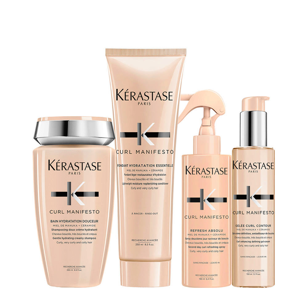 Kerastase Curl Manifesto Kit Lockiges Haar Shampoo250ml Conditioner250ml  Öl50ml Spray150ml | Hair Gallery