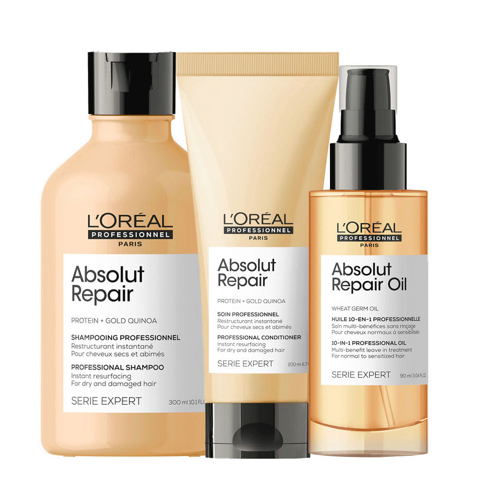 L'Oréal Professionnel Paris Serie Expert Absolut Repair Shampoo 300ml  Conditioner 200ml Oil 10in1 90ml | Hair Gallery