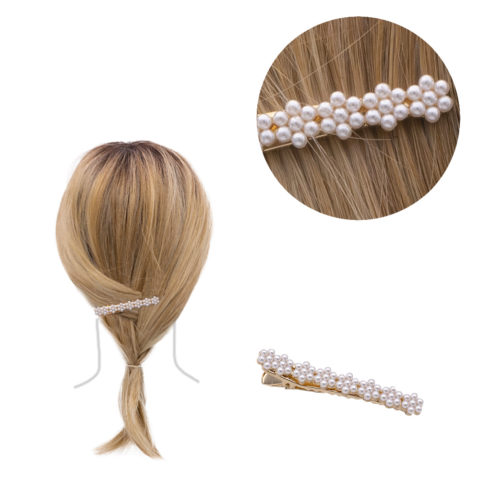 Haarspange mit Perlen 6,2x0,8cm