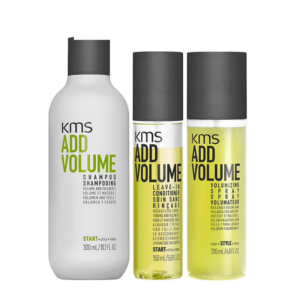 KMS Add Volume Shampoo300ml Leave-in Conditioner150ml Spray200ml | Hair  Gallery