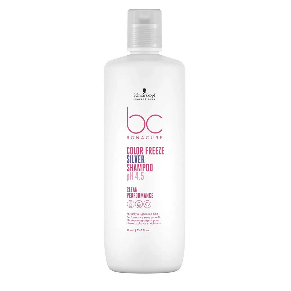 Schwarzkopf BC Bonacure Color Freeze Silver Shampoo pH 4.5 1000ml -  pigmentiertes Shampoo für kühle Farbtöne | Hair Gallery
