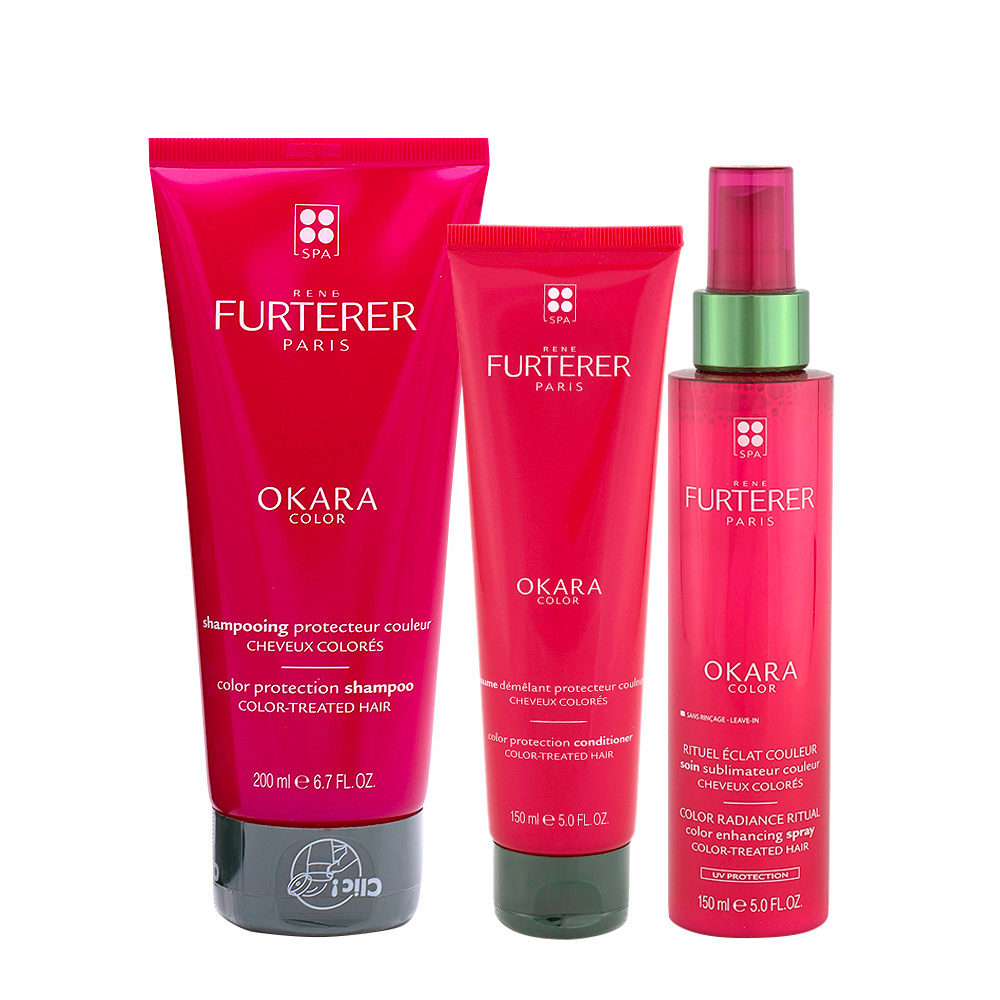 René Furterer Okara Color Protection Shampoo 200ml Conditioner 150ml  Enhancing Spray 150ml | Hair Gallery
