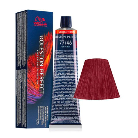 Koleston Perfect Me+ Vibrant Reds 77/46 Mittelintensives Blond Kupferviolett 60 ml – permanente Färbung