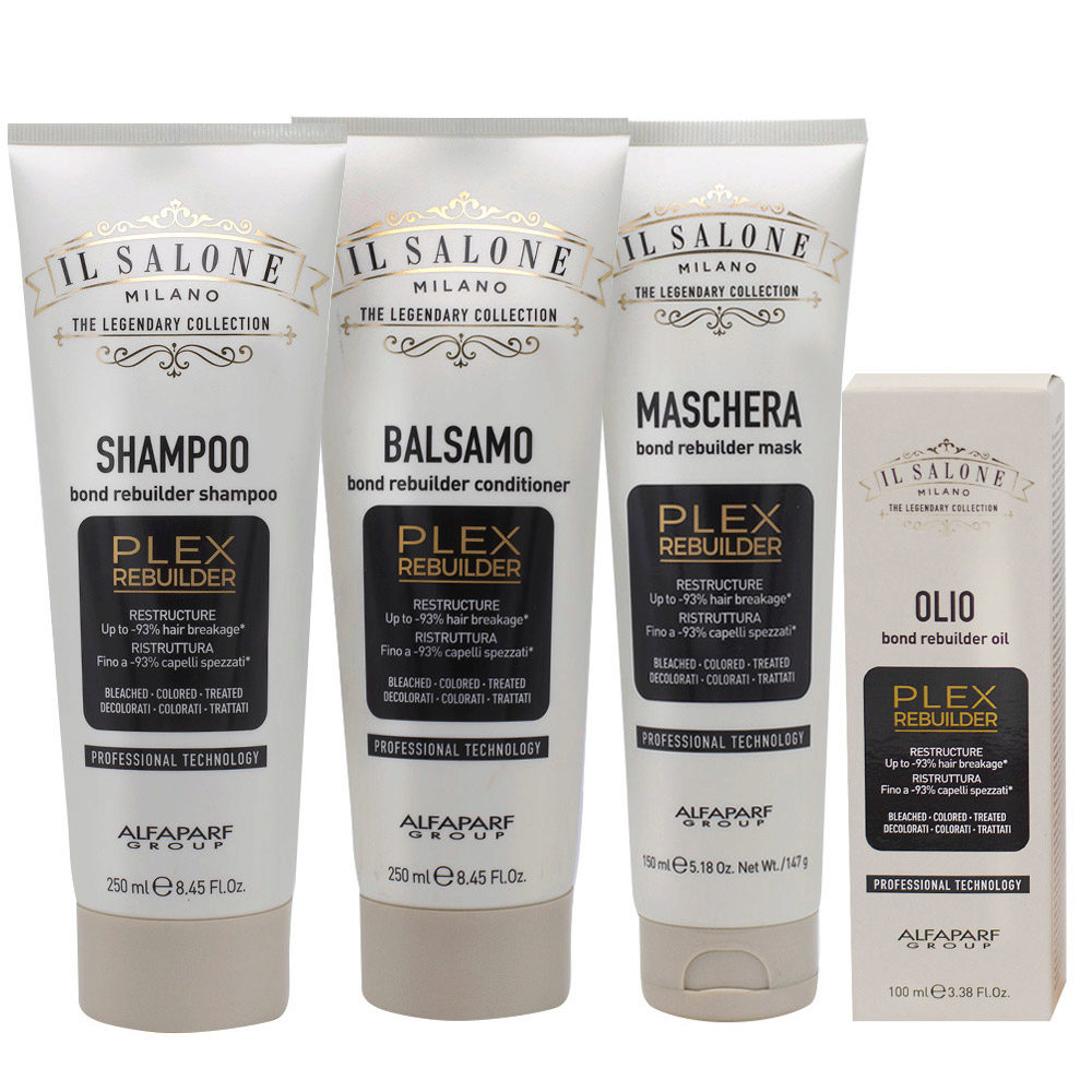 Alfaparf Il Salone Plex Rebuilder Shampoo 250ml Conditioner 250ml Mask  150ml Oil 100ml | Hair Gallery