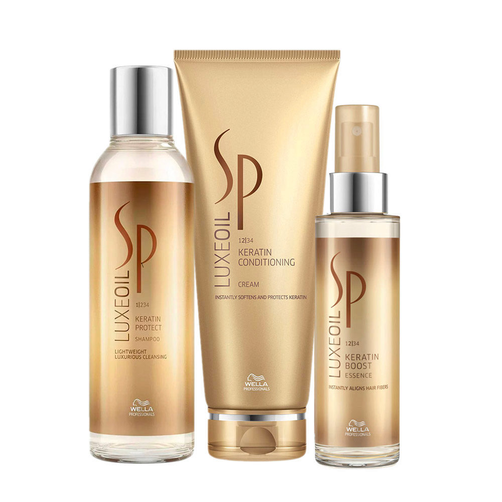 Wella SP Luxe Oil Keratine Protect Shampoo 200ml Conditioning Cream 200ml  Boost Essence 100ml | Hair Gallery