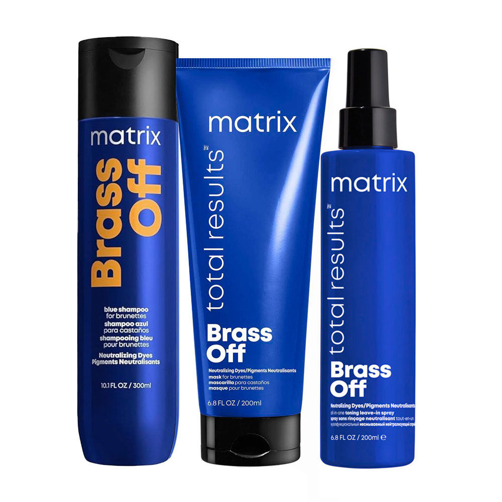 Matrix Total Results Brass Off Shampoo 300ml Mask 200ml All In One Toning  Spray 200ml | Hair Gallery