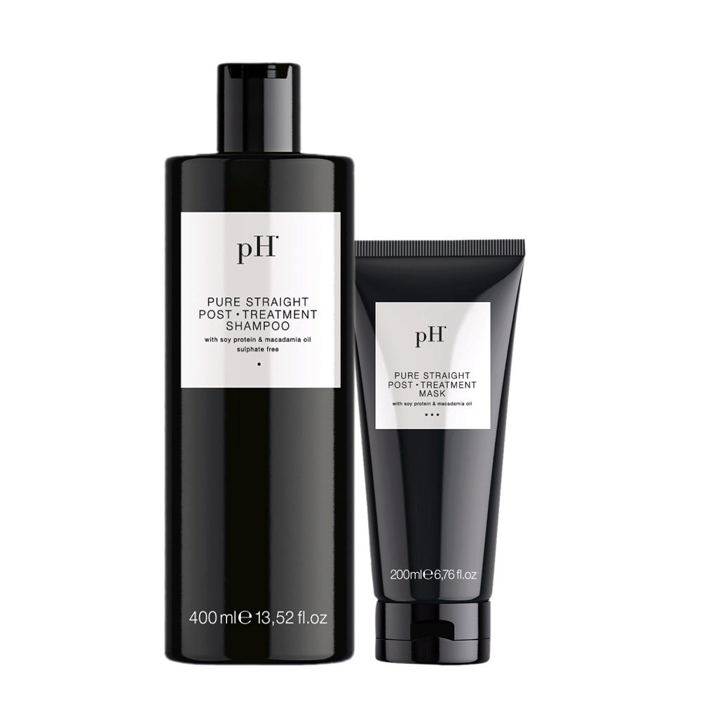 PH Laboratories Pure Straight Post Treatment Shampoo 400ml Mask 200ml |  Hair Gallery